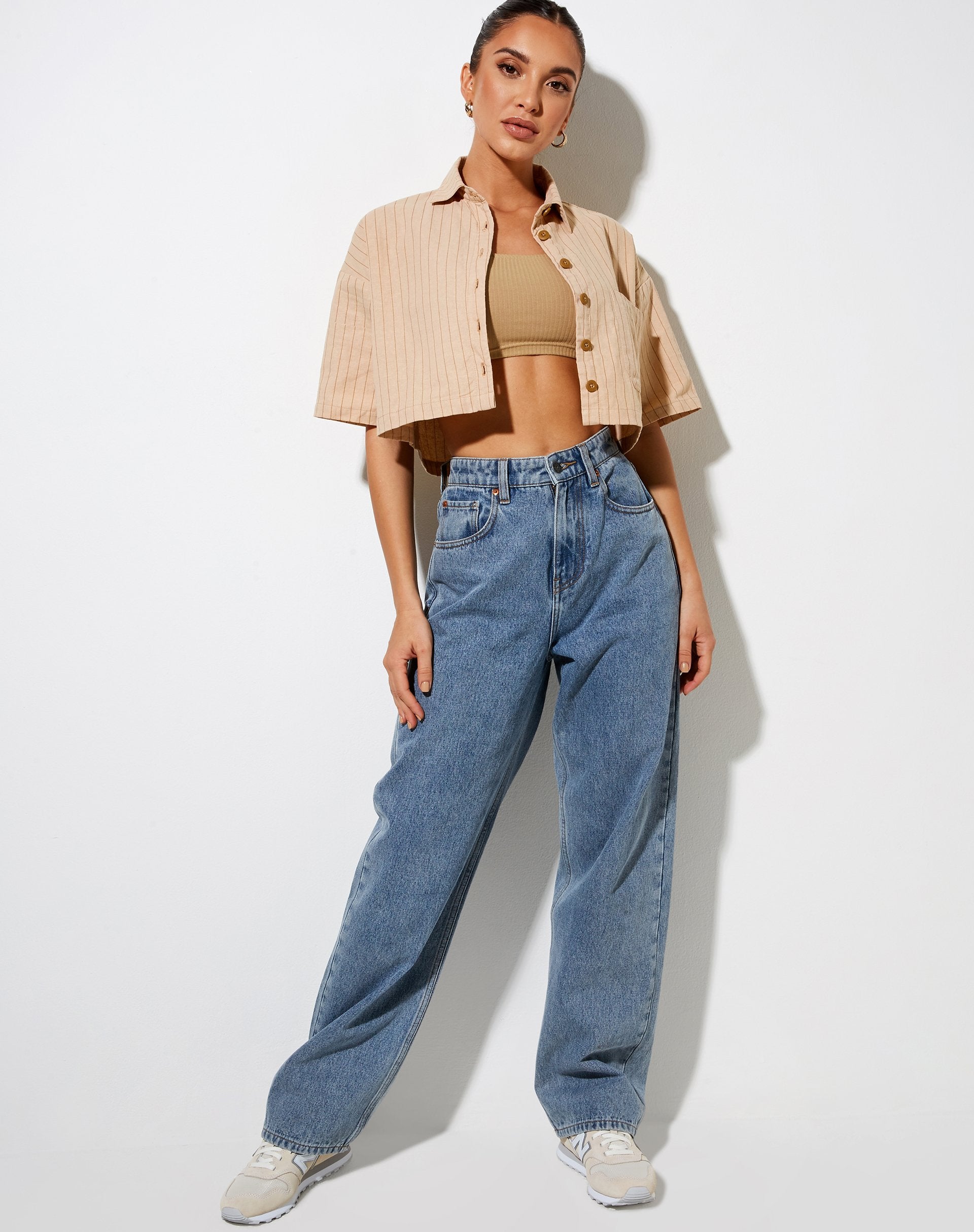 Image of Marka Crop Top in Pencil Stripe