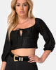 Image of Marla Top in Satin Cheetah Black