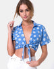 Image of Marleigh crop Top in Daisy Stamp Sky Blue
