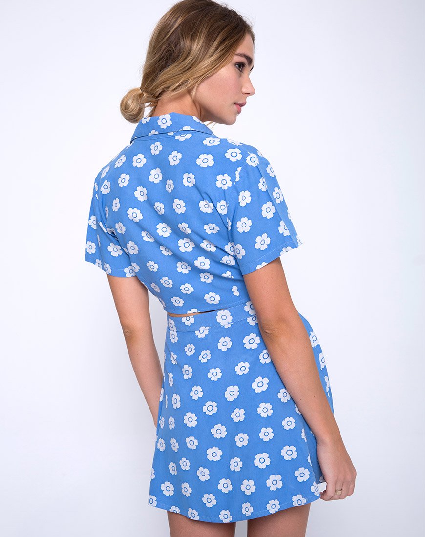 Image of Andrea Skirt in Daist Stamp Blue