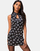 Image of Marli Dress in Black Butterfly Flock