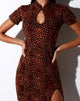 Image of Marlin Bodycon Dress in Ditsy Leopard Orange