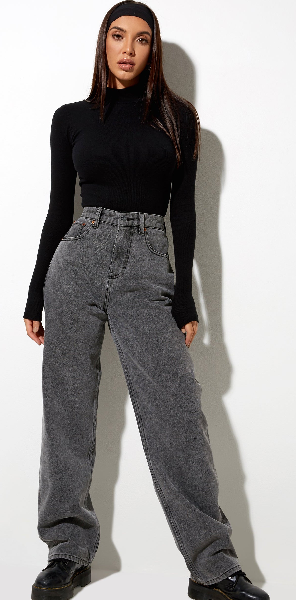 Wide Leg Grey Denim Jeans | Parallel – motelrocks-com-us