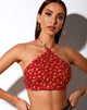 Image of Maudy Crop Top in Falling For You Floral Red