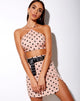 Image of Sheny Mini Skirt in New Polka Nude Black