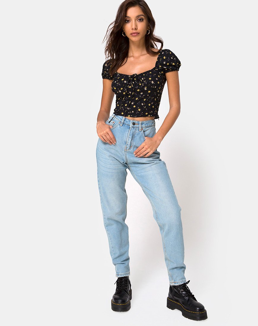 Image of Mazu Top in Pretty Petal Black