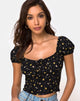 Image of Mazu Top in Pretty Petal Black