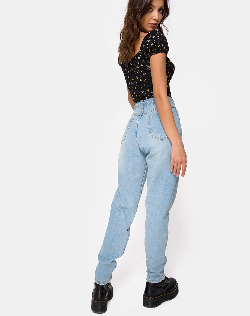Image of Mazu Top in Pretty Petal Black