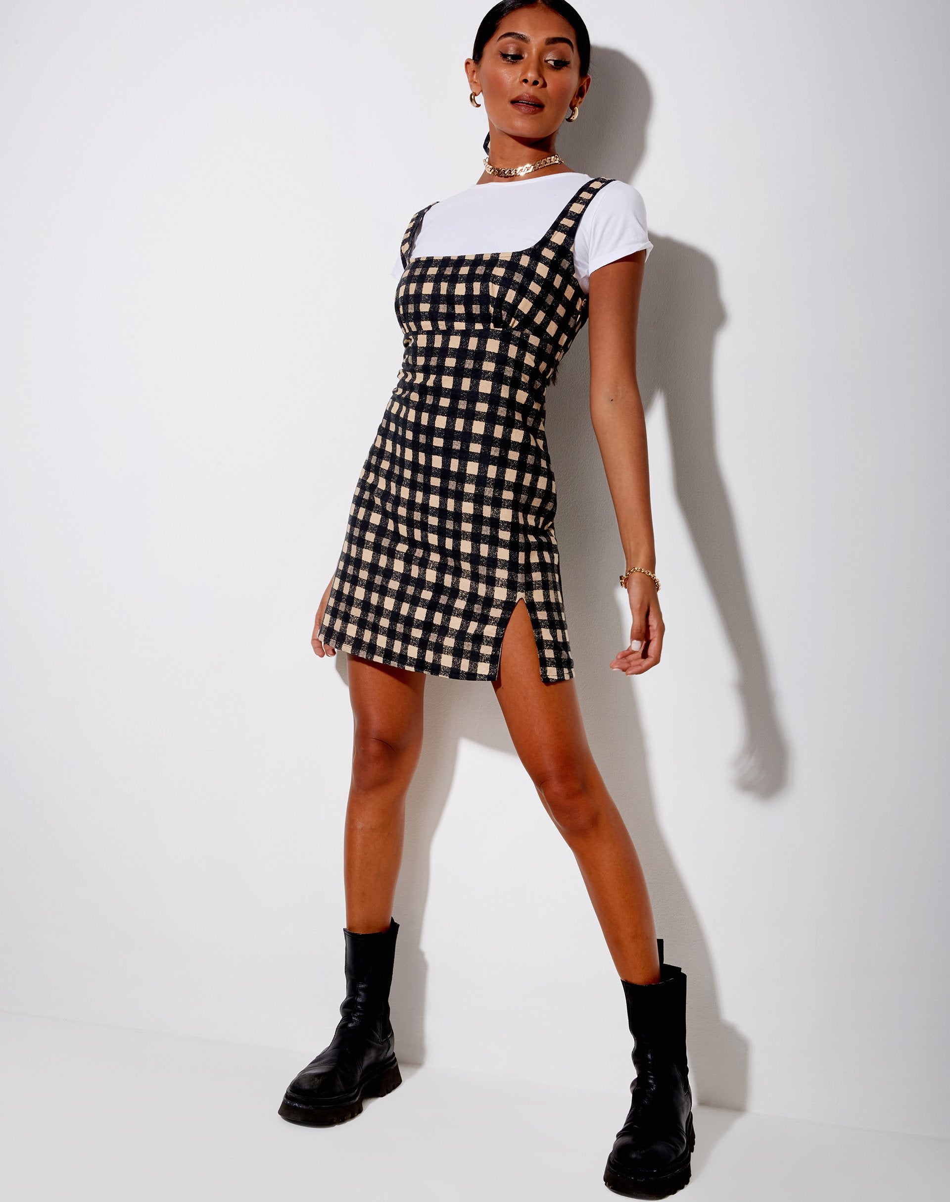 Black and White Check 90's Grunge Mini Dress | Mehra motelrocks-com-us Black and White Check 90's Grunge Mini Dress | Mehra motelrocks-com-us