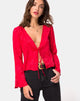 Image of Merida Blouse in Satin Red