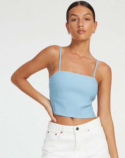 Light Blue Crop Top | Merita – motelrocks-com-us Light Blue Crop Top | Merita – motelrocks-com-us