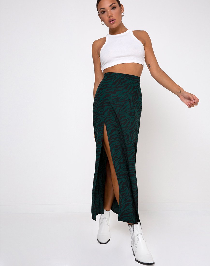 Forest green maxi skirt Clearance