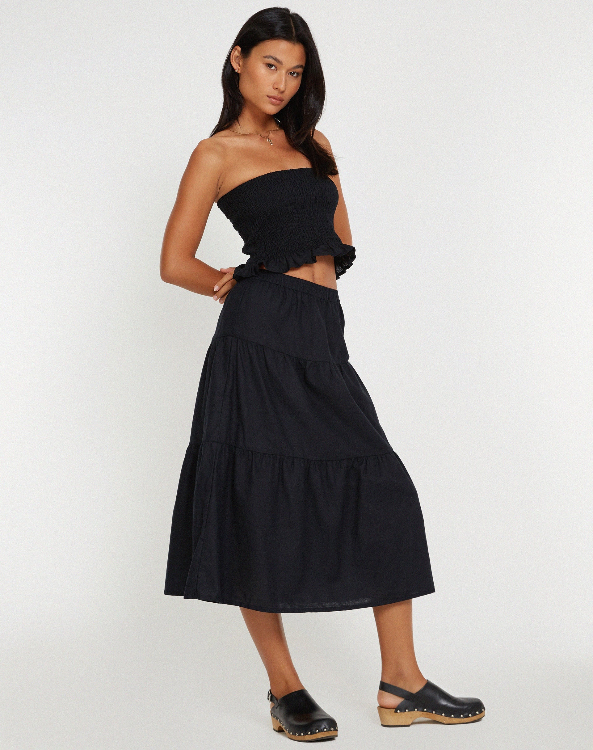image of Midaxi Skirt in Black