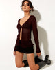 Image of Mila Cardi in Knit Bitter Chocolate