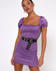 Image of Milina Mini Dress in Hammered Satin Lavender