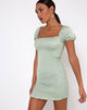 Image of Milina Mini Dress in Hammered Satin Seafoam