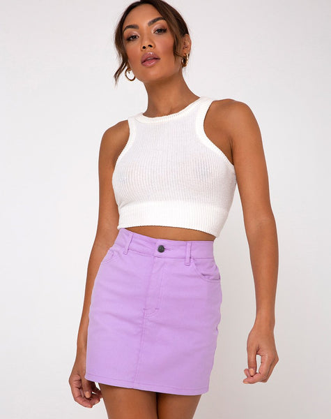 Styles To Go 6 Purple Jean Denim High Waist Mini Skirt Barbiecore Kidcore  80s | eBay