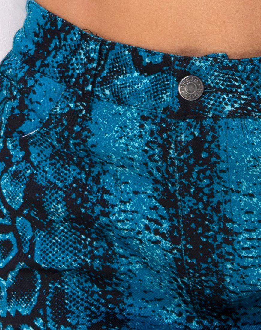Image of Mini Broomy Skirt in Snake Blue
