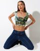 Image of Misae Crop Top in Xray Blurred Daisy Green