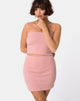 Image of Moeena High Neck Top in Knit Crinkle Rib Pink