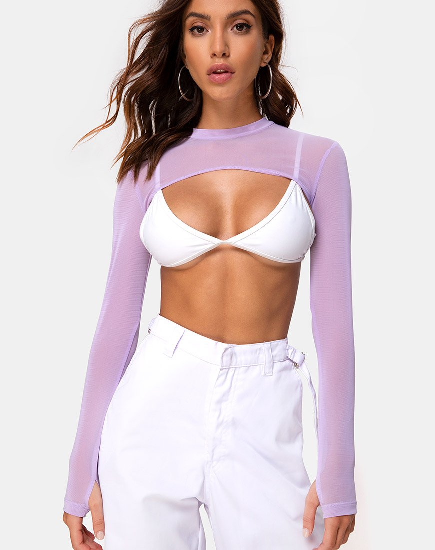 Image of Mola Crop Top in Net Lilac