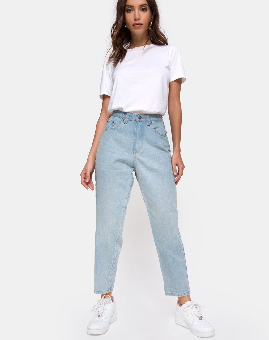 Mom Jeans in Blue Wash