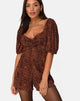 Image of Monali Playsuit in Crinkle Ditsy Leopard Orange