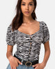 Image of Monda Crop Top in Classic Zebra