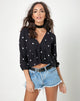 Image of Mosca Top in Polkadot Black and white