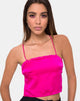 Image of Mosley Cami Top in Fuschia Satin Pink