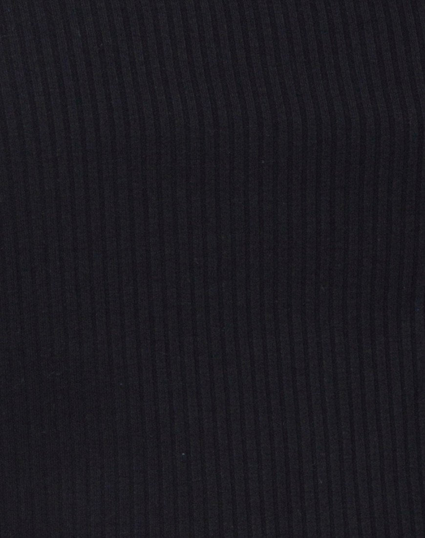 Image of Moss Crop Jumper in Black Rib
