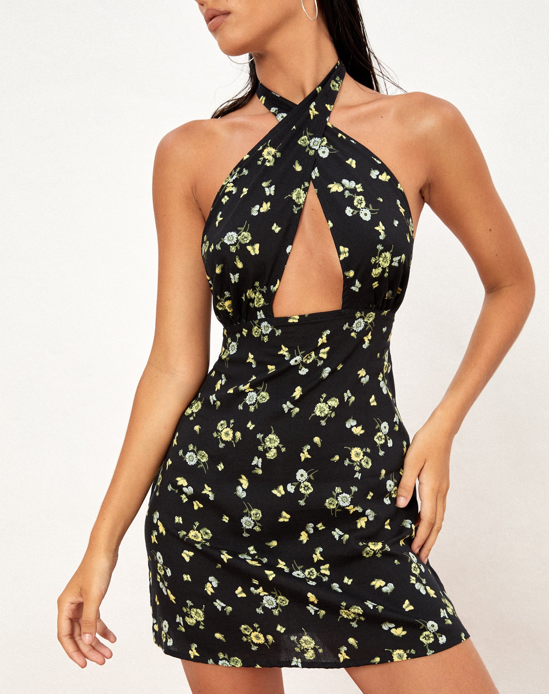 lemon black dress Moura Cutout Dress in Lemon and Lime Black