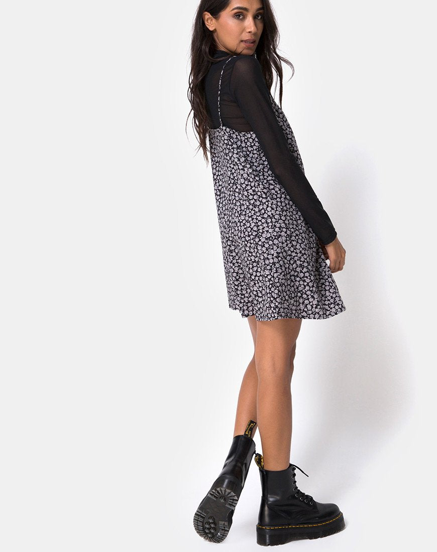 Sanna Slip Dress in Ditsy Rose Black – motelrocks-com-us