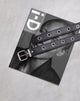 Image of Single Eyelet Grommet Belt in PU Leather Black