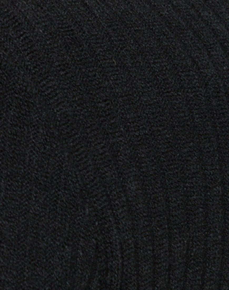 Image of Mya Cutout Dress in Rib Knit Black