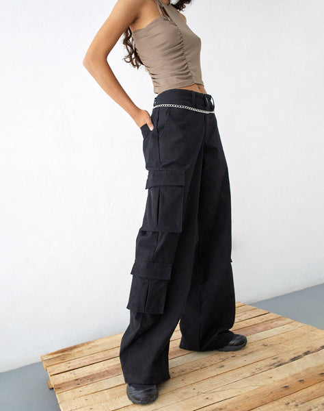 【ROUGHNECK】25ss Destroyed Wide Pants Destroyed Wide Pants Black - roughneck | 60% - Asian Fashion