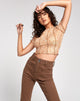 Image of Tinara Crop Top in Tan Mushroom