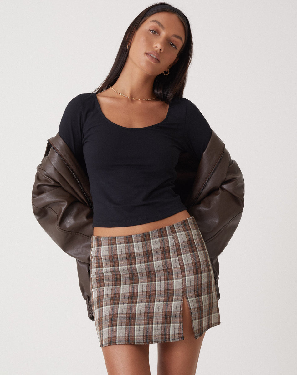 Checkered Print Low Rise Mini Skirt | Pelma – motelrocks-com-us
