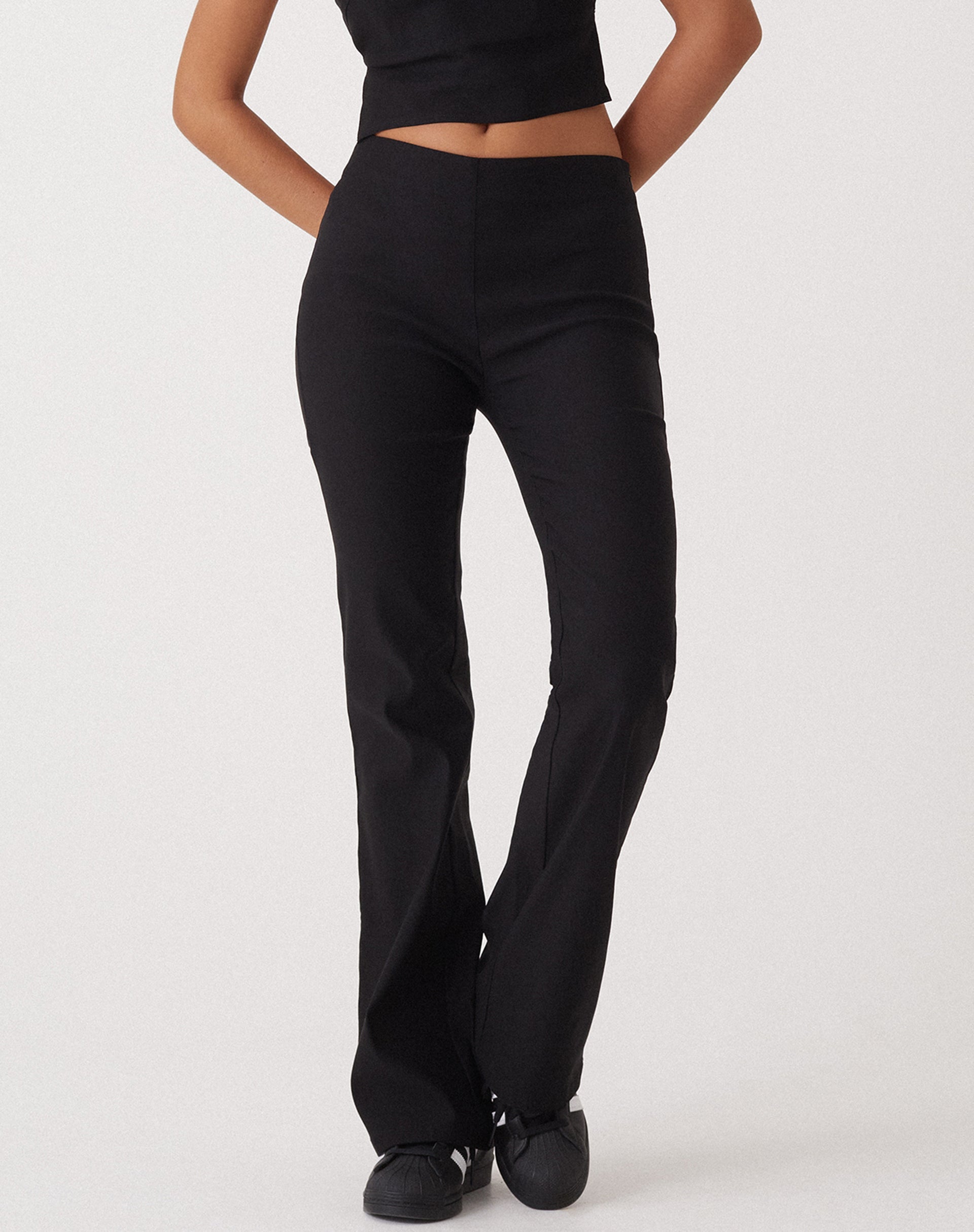 image of MOTEL X OLIVIA NEILL Levin Flared Leg Trouser in Tailoring Black