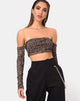 Image of Nareen Off Shoulder Top in Tiger Net Tan