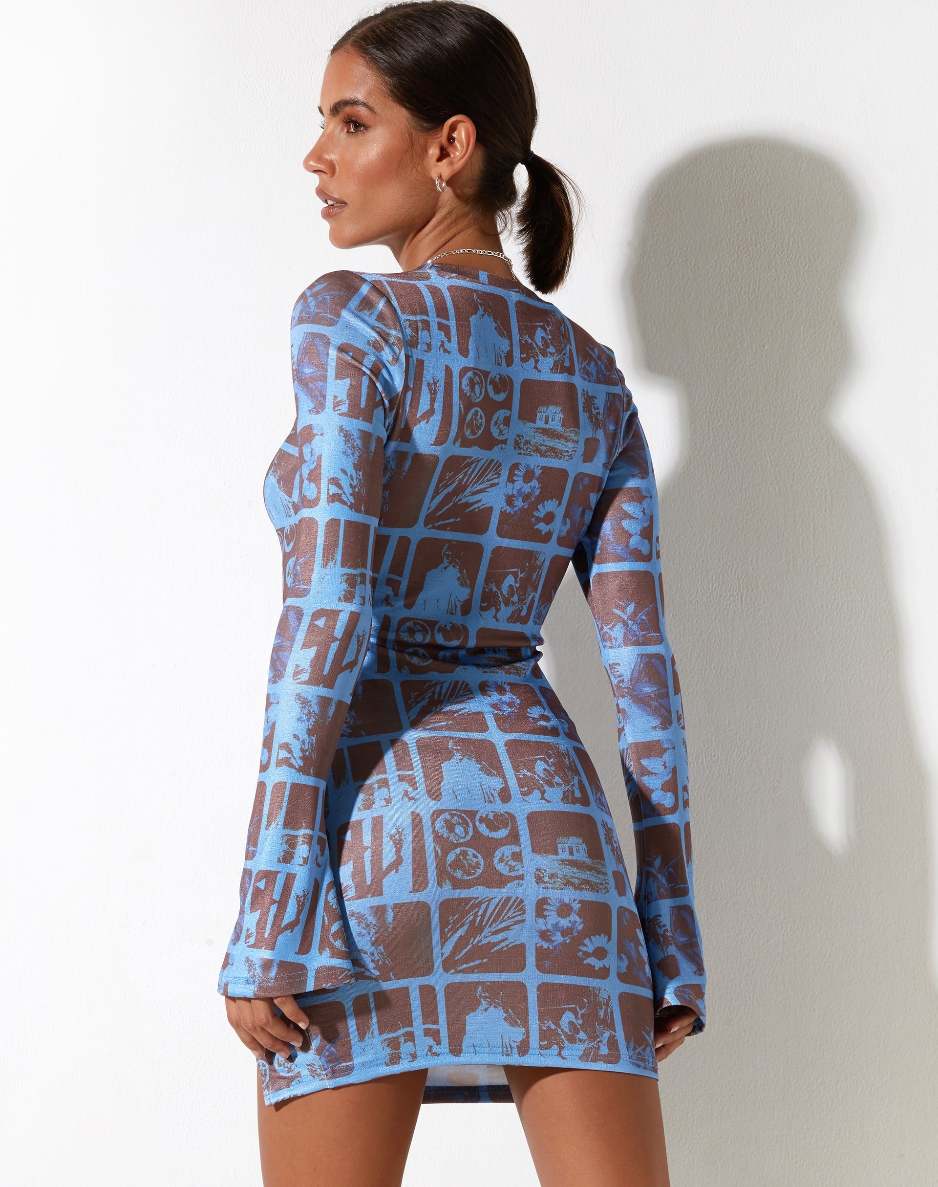 Nariko Bodycon Dress in Photographic Blue Nariko Bodycon Dress in Photographic Blue