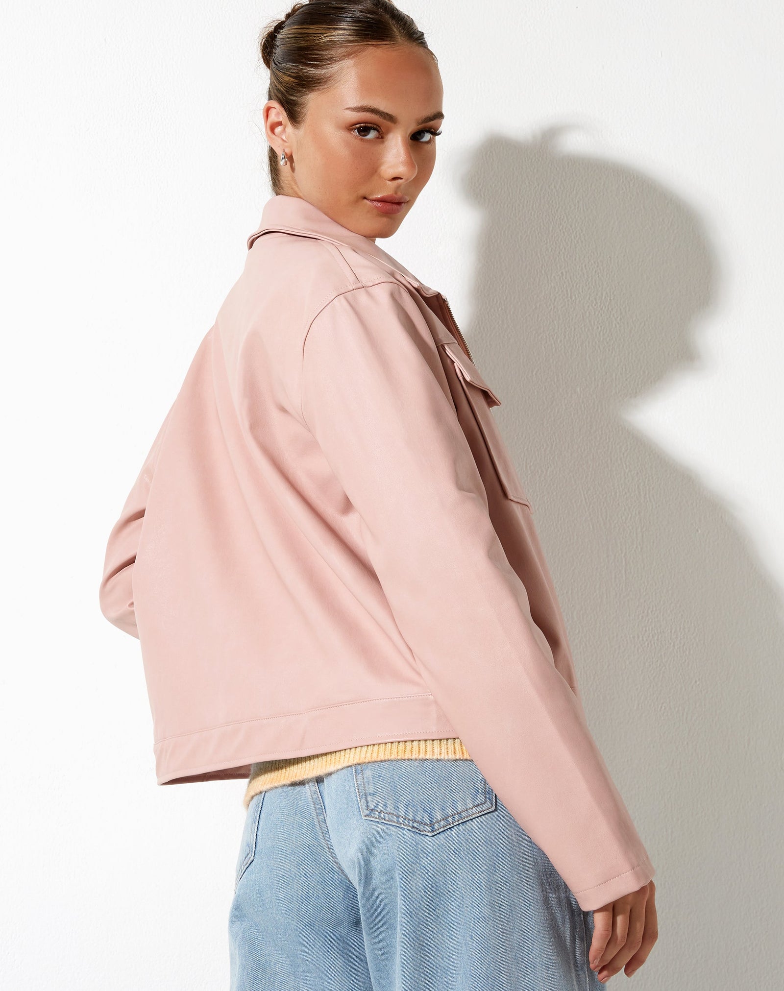 Pink Zip Through Jacket  Talisa – motelrocks-com-us