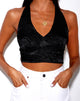 Image of Naya Crop Top in Satin Zebra Black