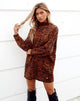 Image of Neivie Roll Neck Jumper in Tiger Knit Brown