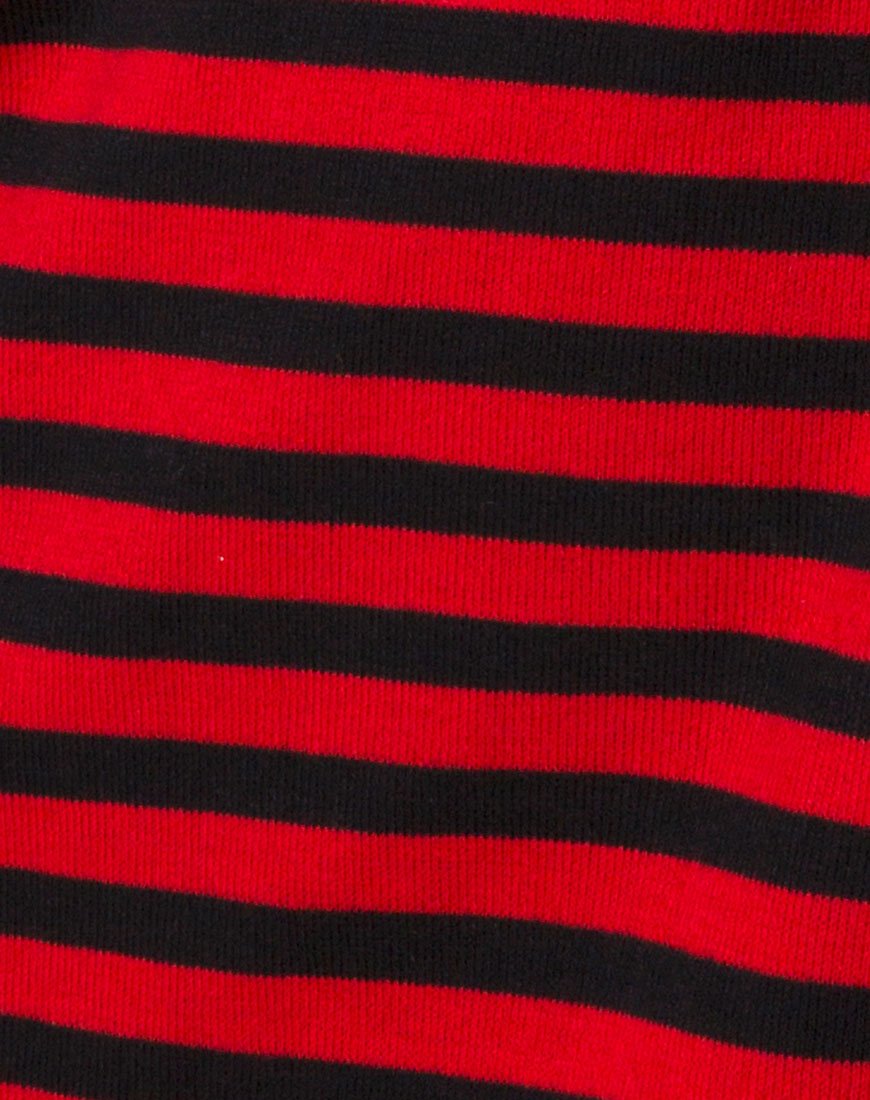 Image of Neivie Jumper in Stripe Horizontal Black / Red