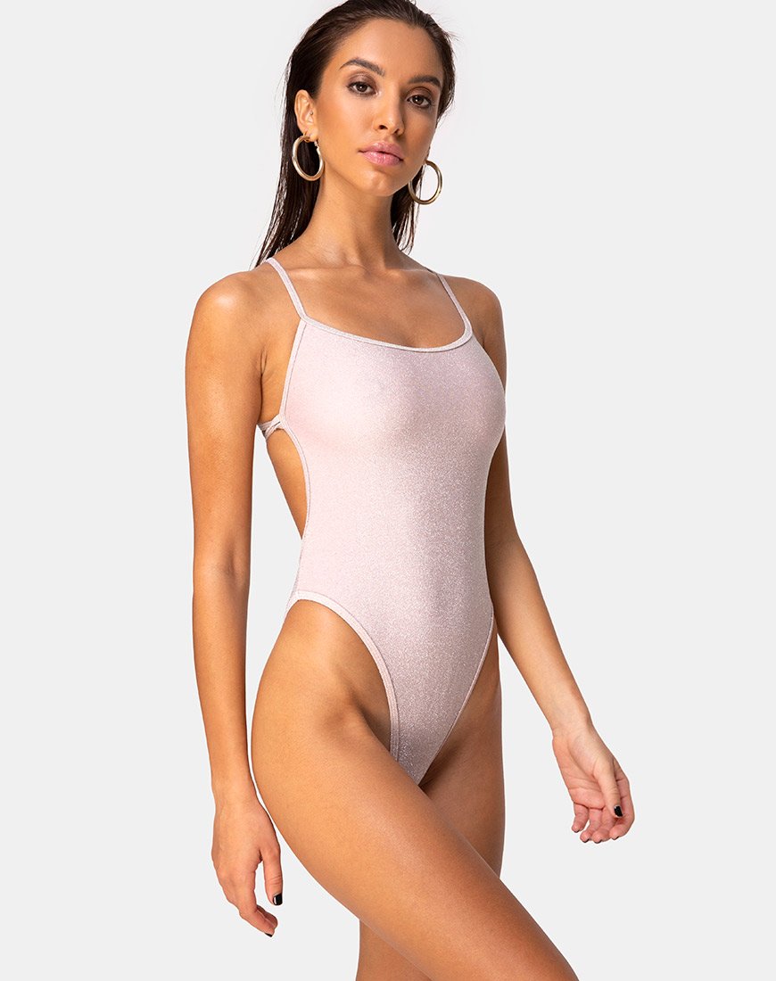 Nicole Swimsuit in Glitter Pink