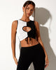 Image of Nida Crop Top in Crepe Black and White