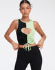 image of Nida Crop Top in Crepe Black and Lime