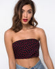 Image of Nolia Tube Top in Mini Diana Dot Black and Red