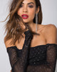 Image of Nomi Off The Shoulder Bodice in Net Crystal Black